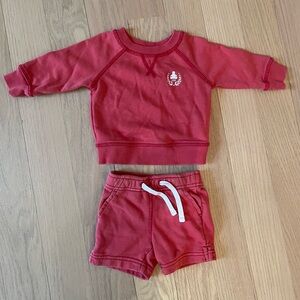 Gap Red Baby Sweatshirt & Shorts Set